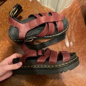 Red doc marten Plato from sandals
